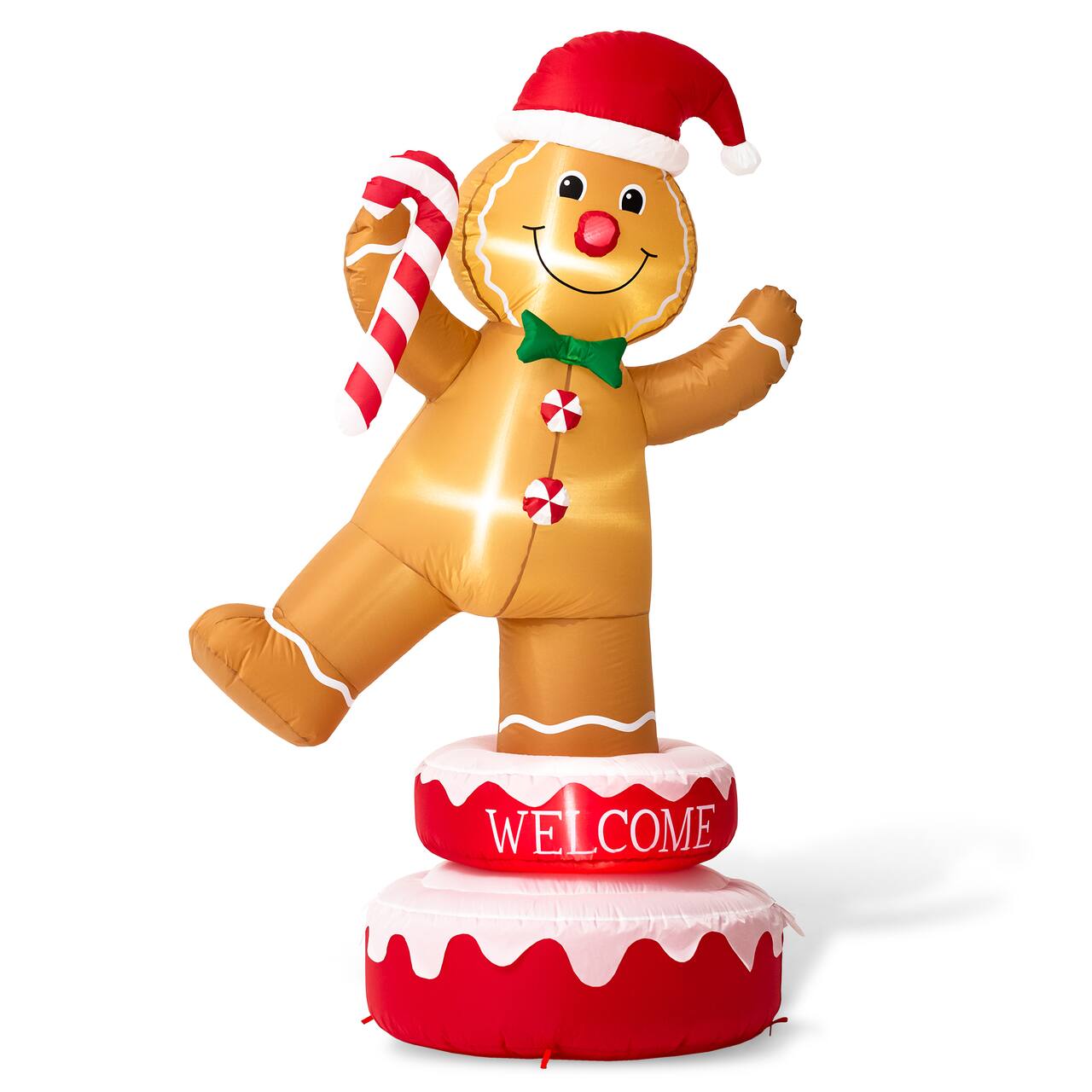 Glitzhome&#xAE; 6ft. Lighted Inflatable Rotating Gingerbread Man D&#xE9;cor